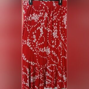 Red Floral Women's Skirt